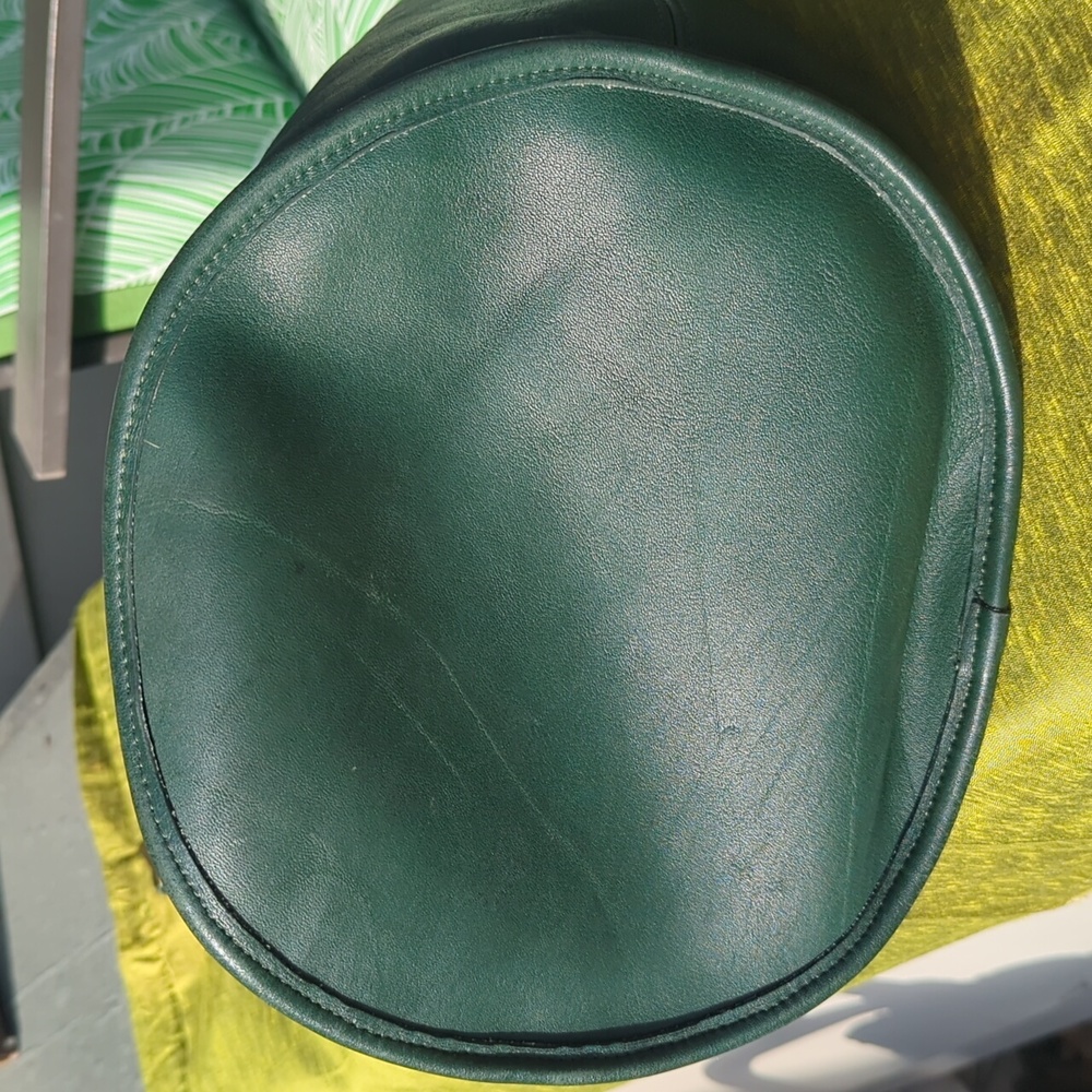 COACH Bottle Green Glove Tanned Leather Duffle Sac XL Bucket Bag 9085 USA COA - Picture 8 of 12